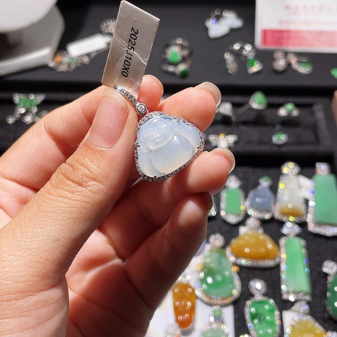 翡翠银S925镶嵌颈饰