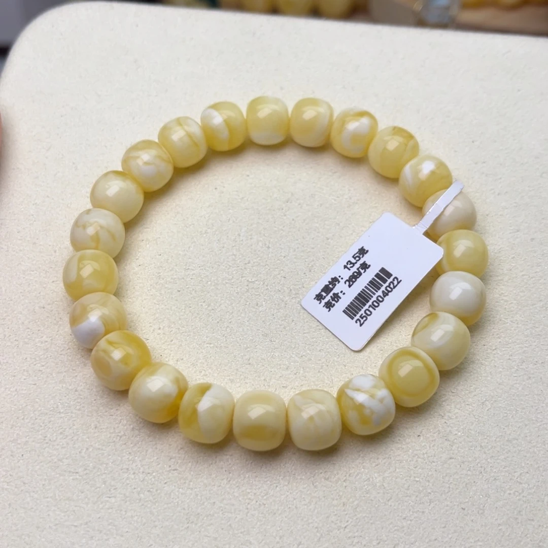 手链蜜蜡未镶嵌10精工老型瓷白蜡妖花手围18