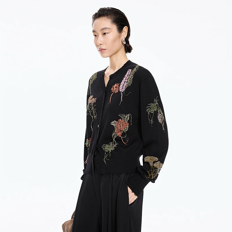 【东方非遗】商场同款JNBY/江南布衣25秋新品针织开衫女5P8311090