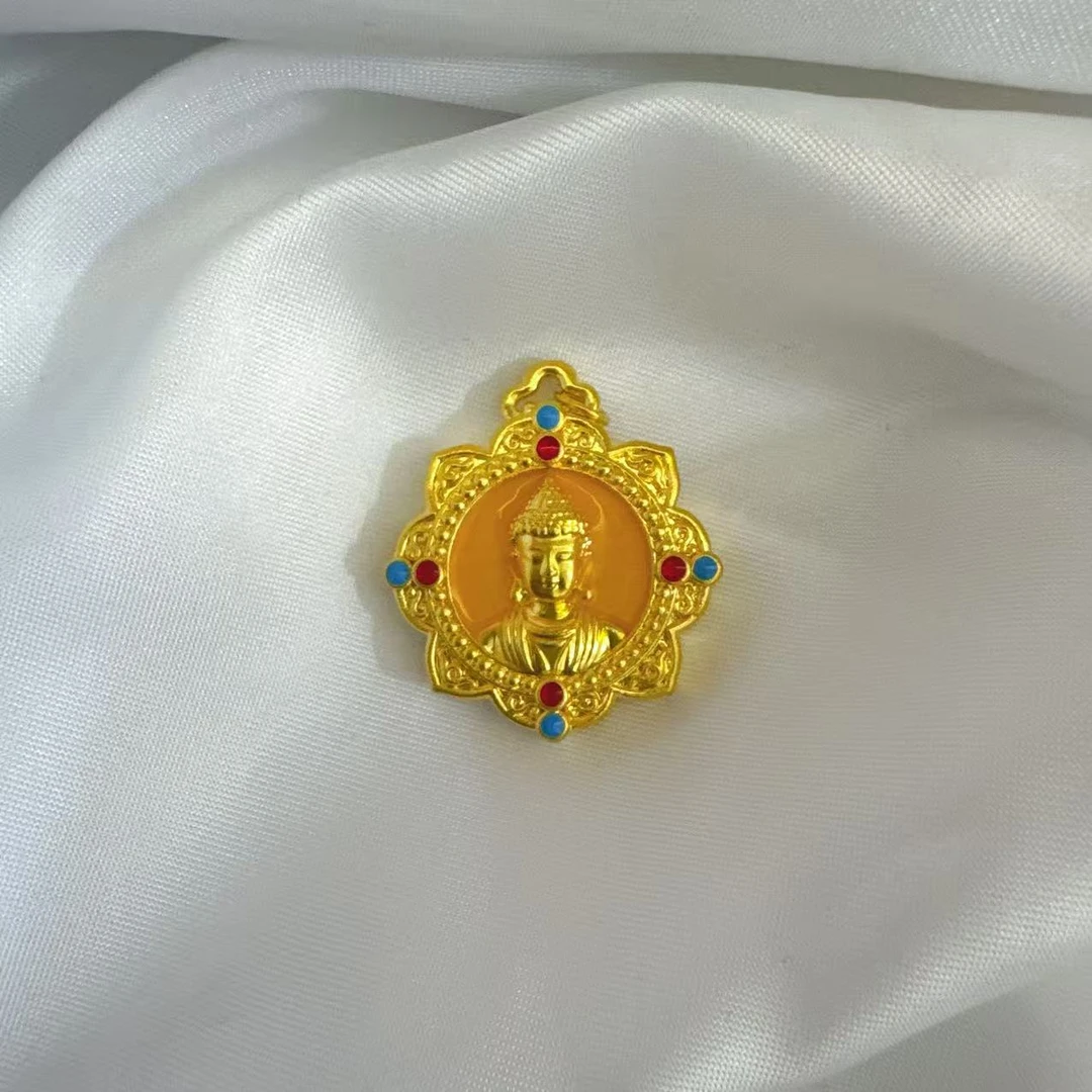 【足金999】莲花佛头吊坠 5D工艺时尚百搭