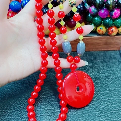 玛瑙未镶嵌手饰鸽血红