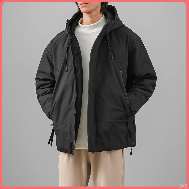 白鸭绒加厚保暖连帽工装羽绒服男棉服潮高品质冬季冲锋衣男外套户