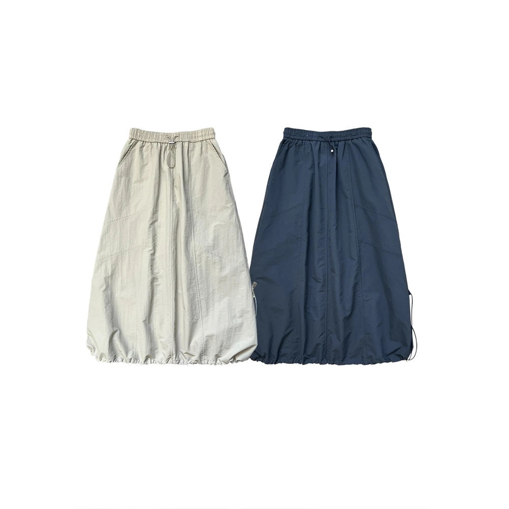 【新品上市】百搭设计感抽绳工装裙休闲夏季时尚纯色女裙QZ1108