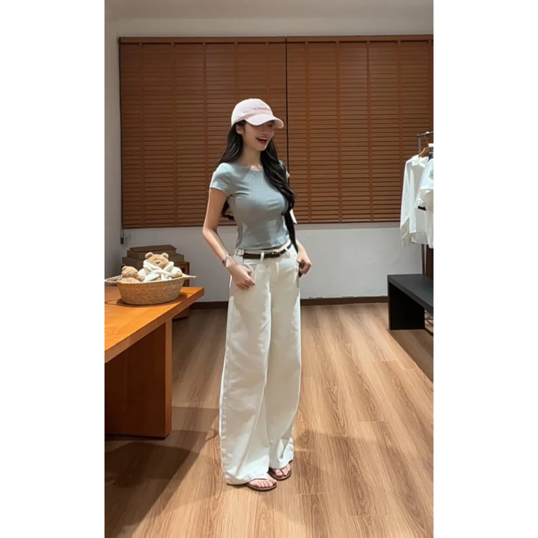 孟婆家【罗马假日】Dxdax*高腰阔腿牛仔裤～165