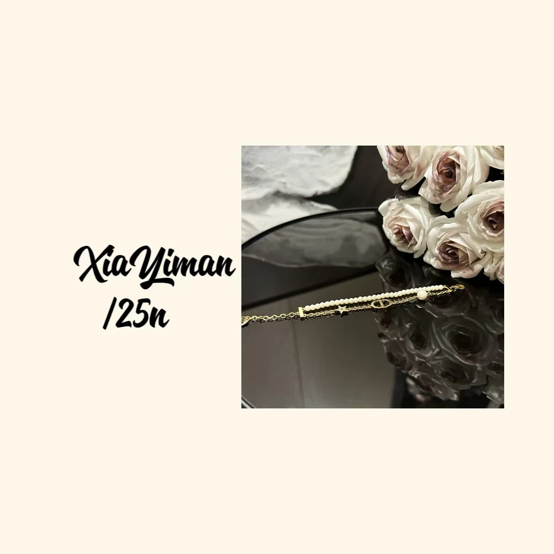 铜合金仿珍珠手链 手链 法式双层珠珠手链MZ3222