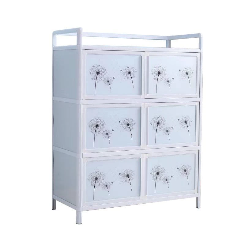 厨房碗柜置物架带门餐边柜铝合金多层收纳橱柜简易家用储物柜厨柜