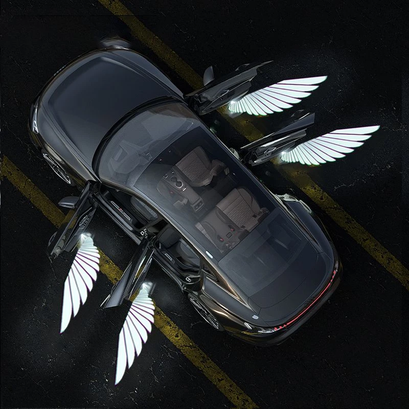 天使之翼车门投影灯汽车迎宾灯照地灯车内装饰免接线车载开门感应