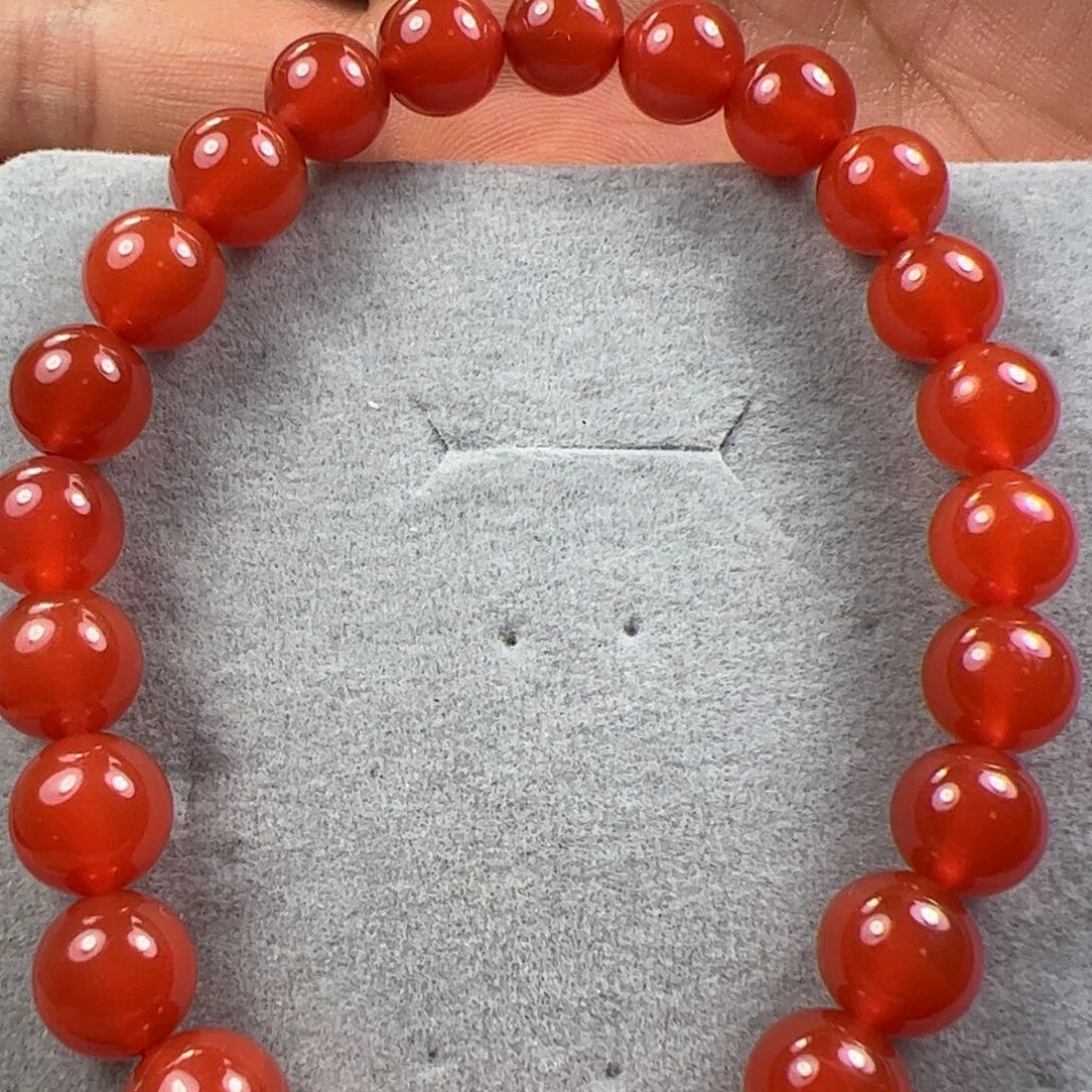 南红玛瑙手串未镶嵌辣***光