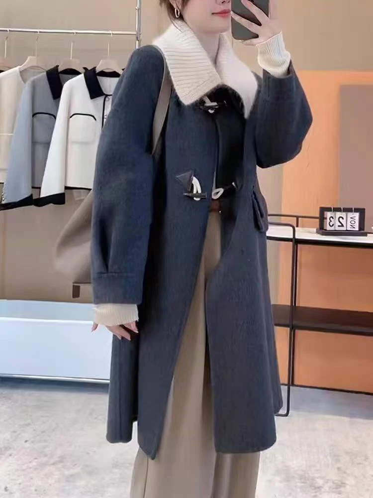 1002024韩版女装大衣加厚百搭气质时尚秋冬