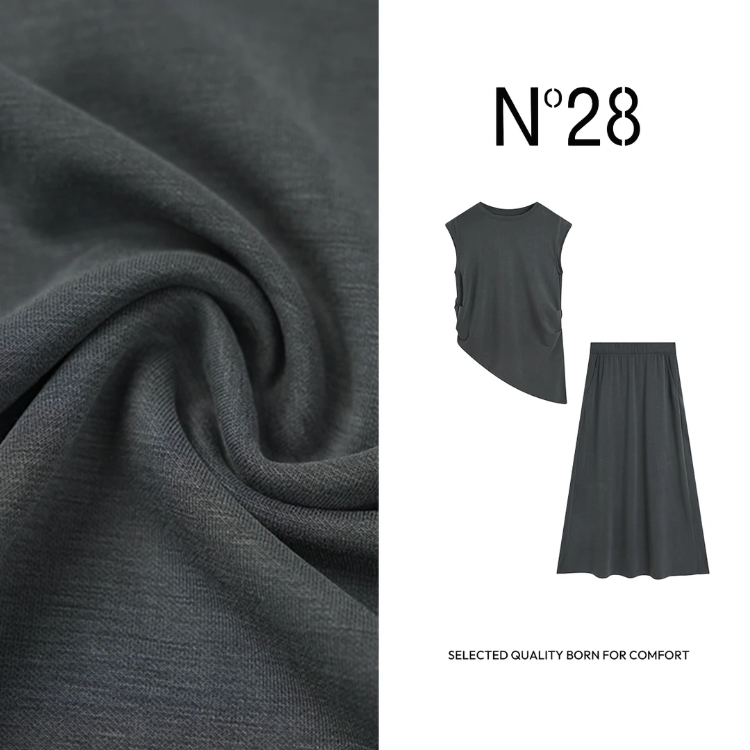 N°28 2025新款休闲极简纯色百搭显瘦无袖套装895251Z519