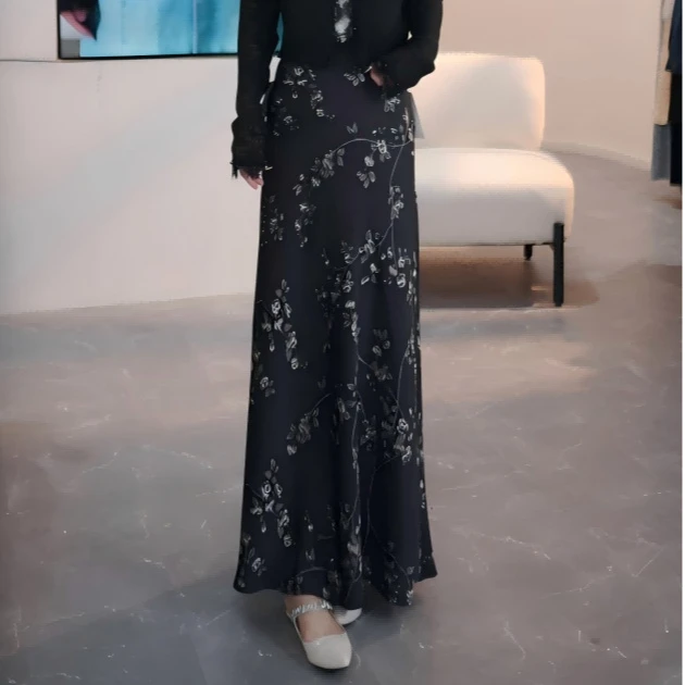 【曼德诗】半身裙中长裙裙子欧若假日风152S0099