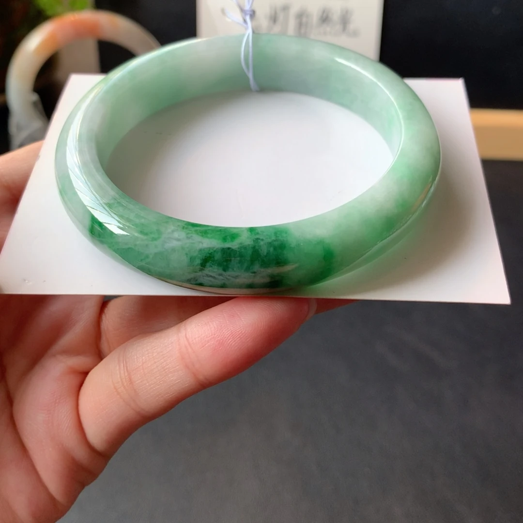 翡翠未镶嵌手镯8号59.7-12-8.6超强推