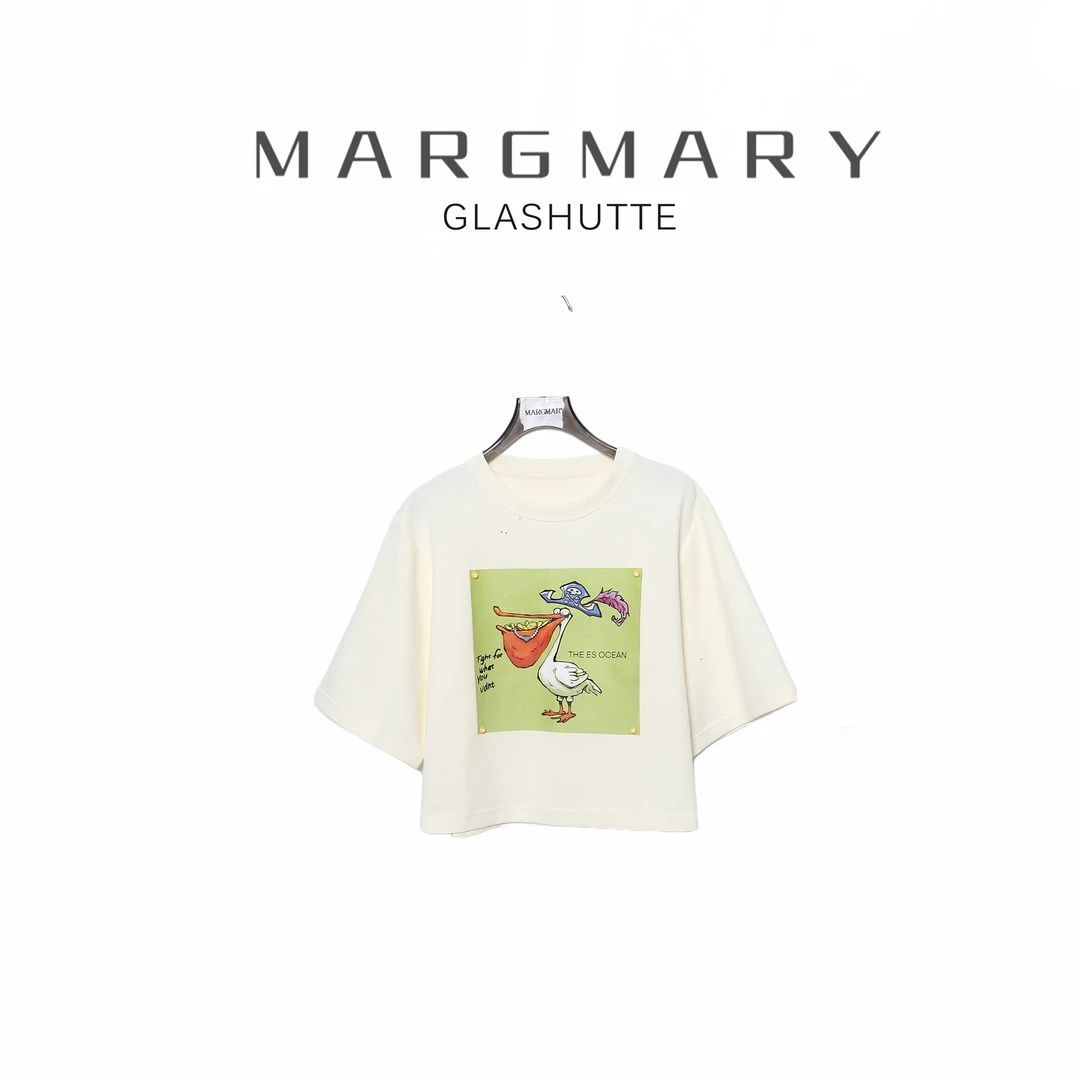 2025夏季设计师新款休闲时尚百搭潮流舒适显瘦卡通短袖