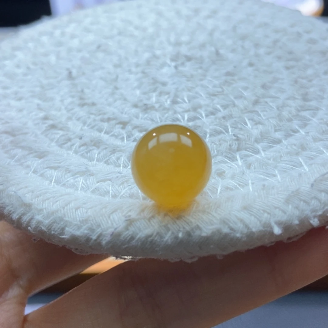 翡翠未镶嵌颈饰翡翠满黄大珠13mm