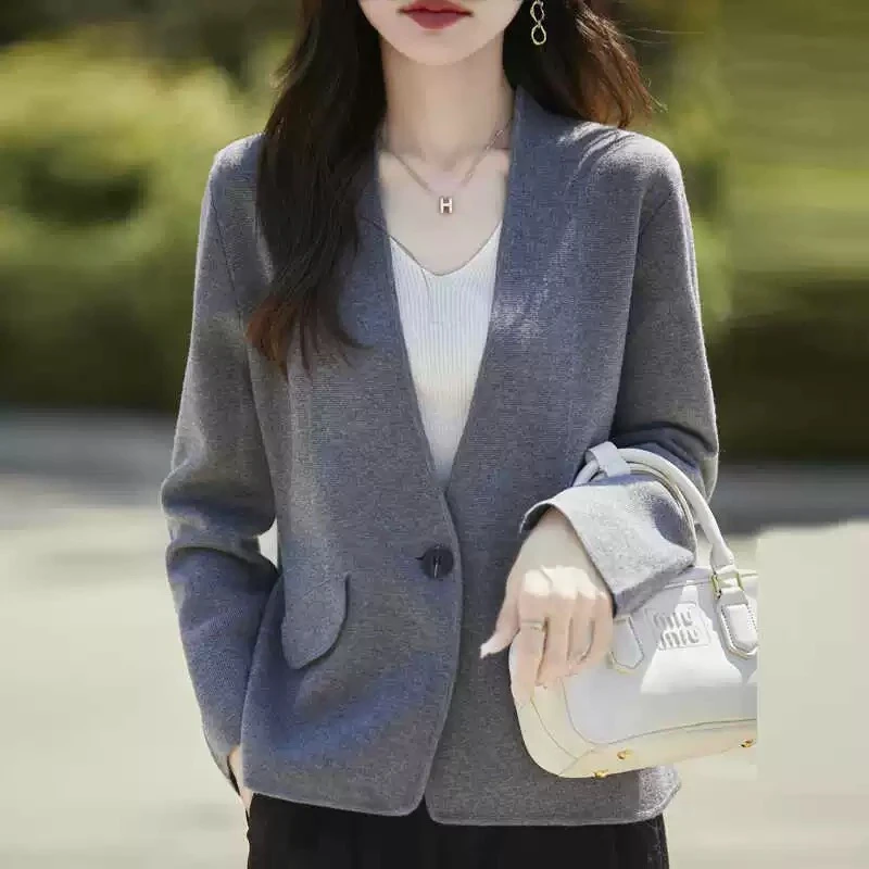 【精纺羊毛】一粒扣西装加厚外套开衫NJR462