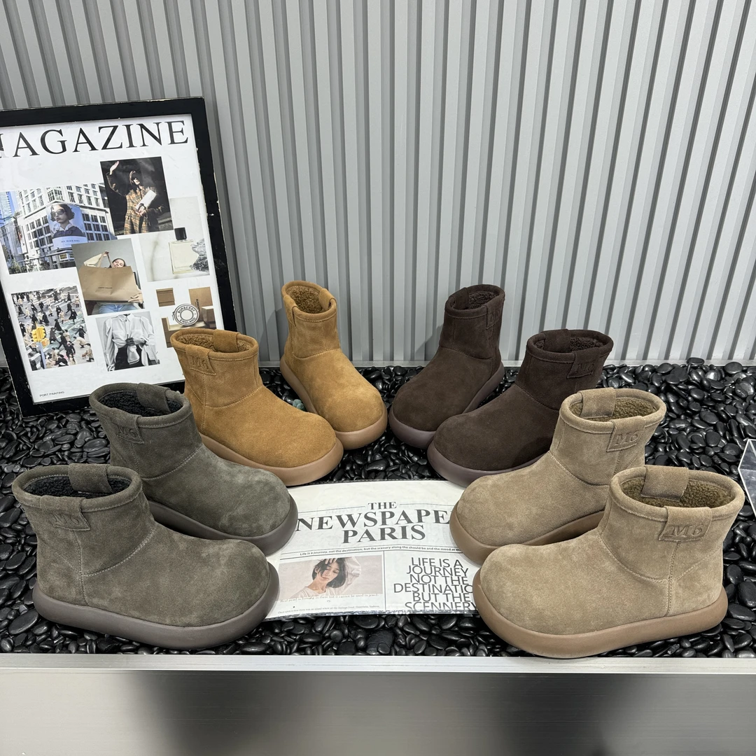 2025冬季大土豆加绒厚底雪地靴时尚复古百搭休闲保暖短筒靴