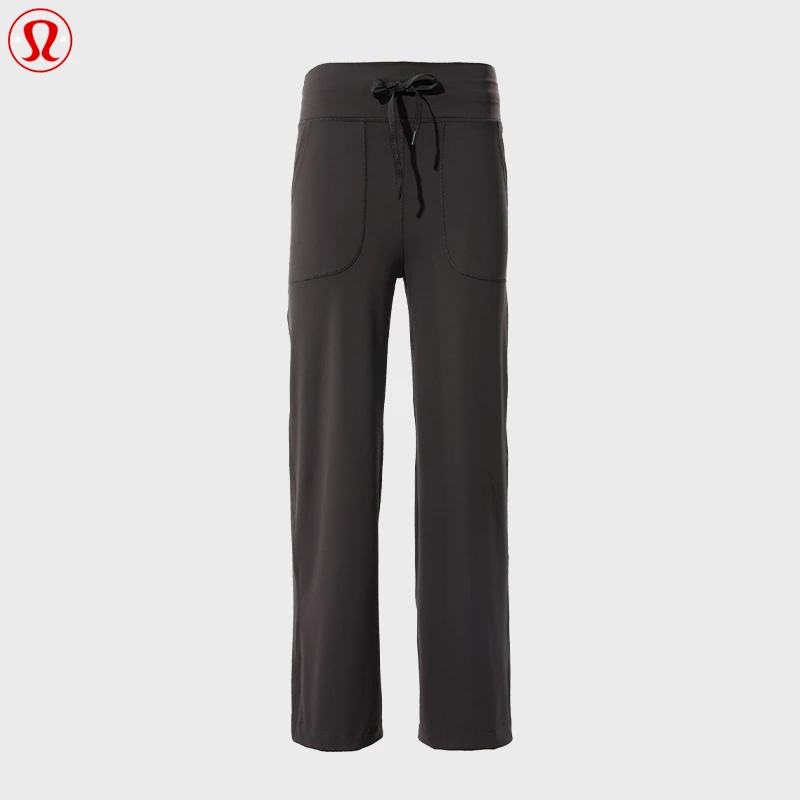 lulu同款经典爆款高腰直筒裤休闲显瘦瑜伽裤休闲垂感阔腿裤舒适