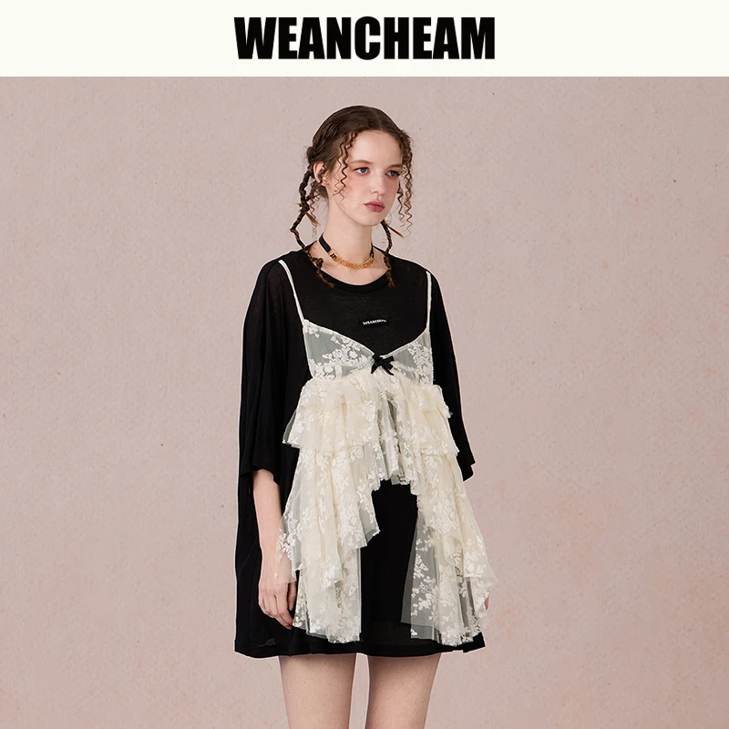 WEANCHEAM未未姆芭蕾旖梦欧若风夏款穿搭假两件连衣裙W15CXT009