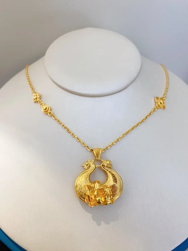 合金项链 镀金荷花时尚套链