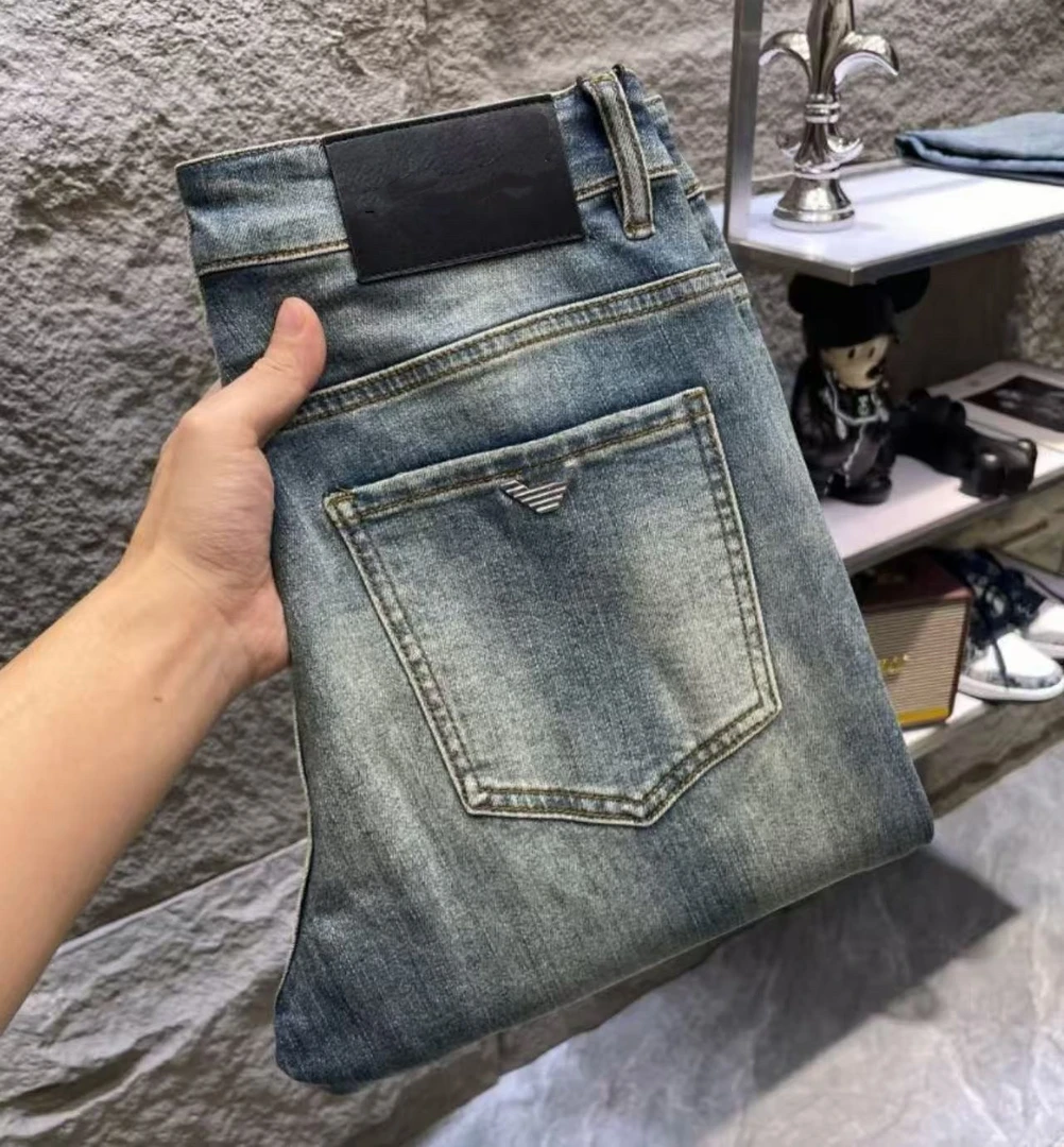 【秋冬男装】欧货美式高街经典百搭修身小直筒牛仔裤-6600-九分