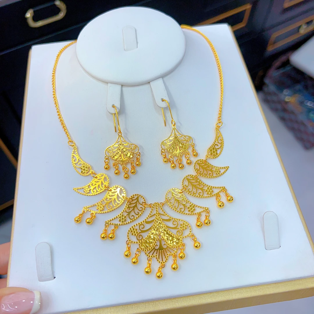 铜合金项链 伊帕尔阿依新款时尚百搭气质好看的套装 项链 耳环