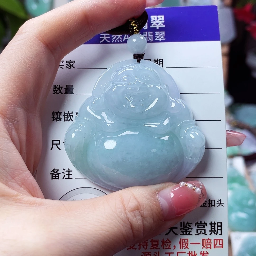 翡翠未镶嵌颈饰佛公48