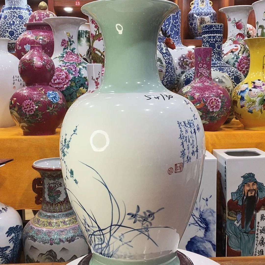 摆件老*涛景德镇陶瓷赏瓶