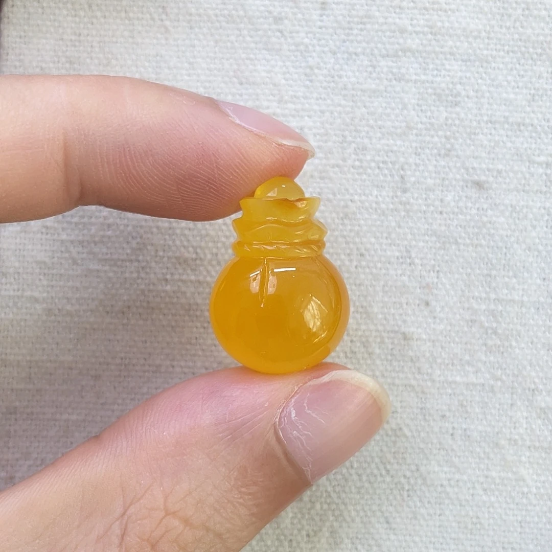 琥珀未镶嵌珠宝奇石钱袋子