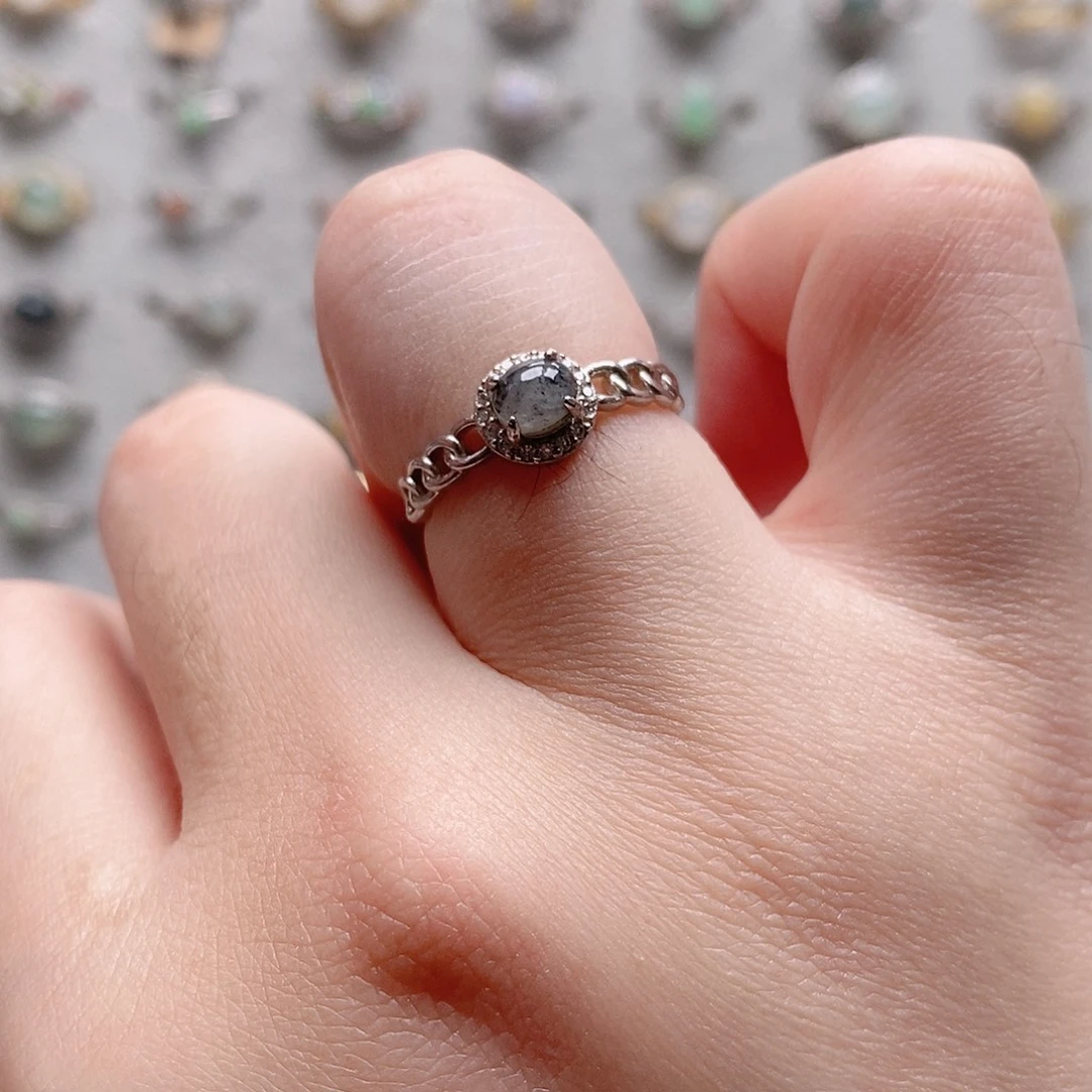 翡翠银S925镶嵌戒指