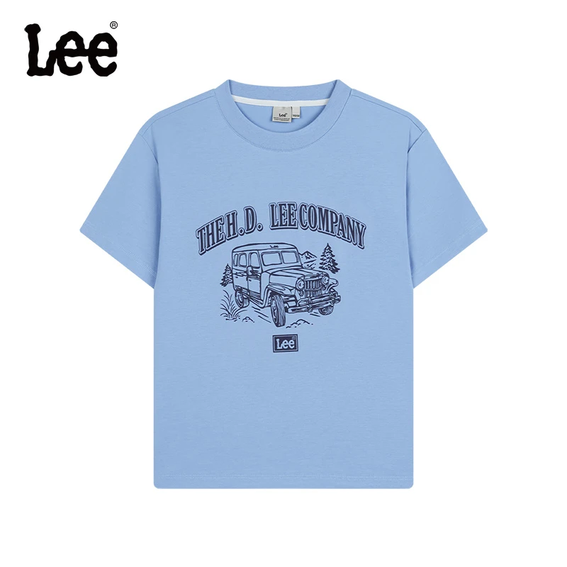 Lee儿童夏季纯棉短袖吉普车印花上衣设计感T恤百搭LK3X5HUT0025