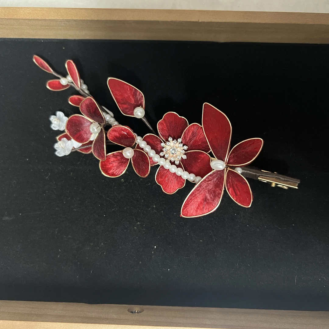 前尘梦春亦归古风发饰绒花发簪 手工制作默认微瑕