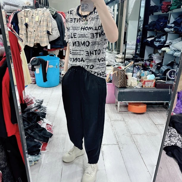 超凉快醋酸小哈伦松紧腰百搭休闲裤2513