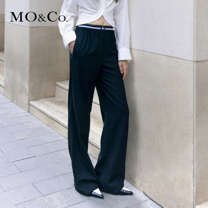 【达播用链接】MOCO橡筋织带拼接低腰阔腿休闲裤西裤MBC3PATK08