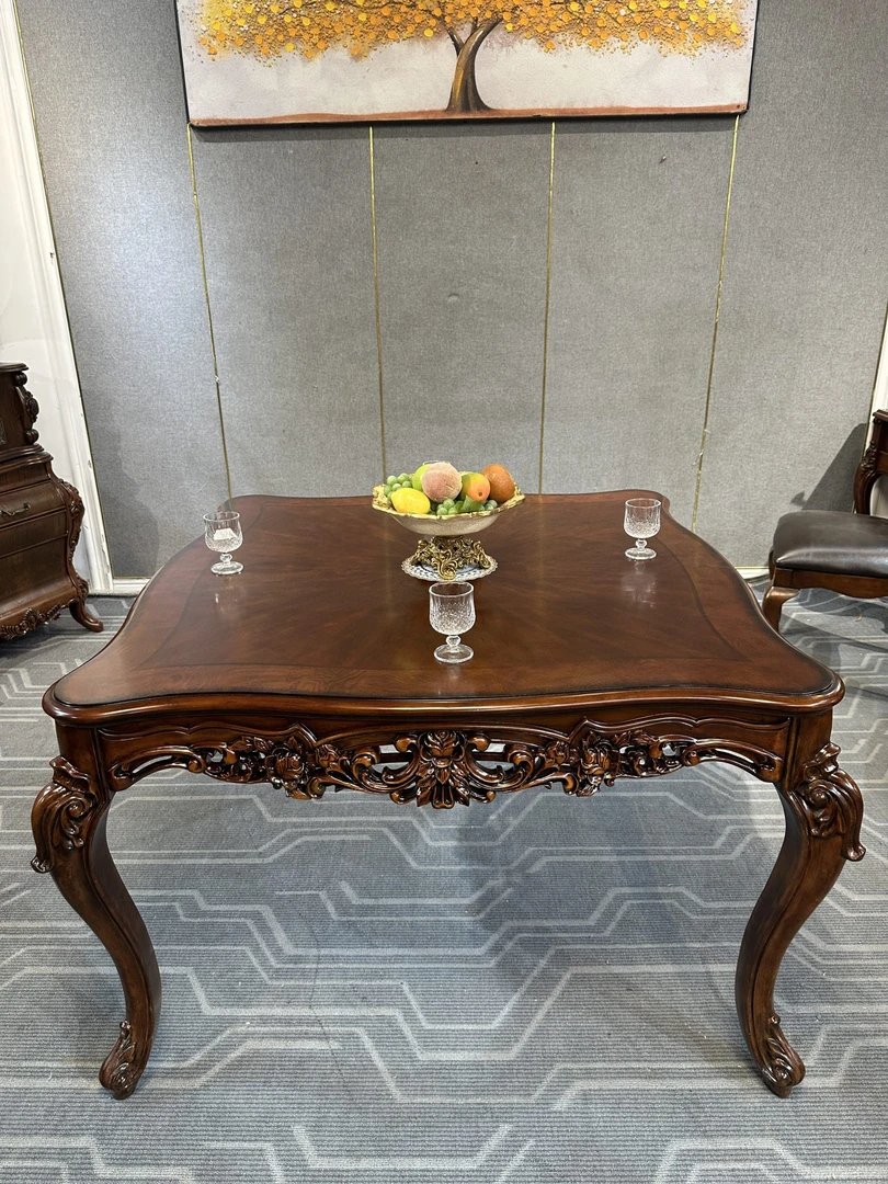 210 方桌 +CY823餐椅4把 美式古典 餐桌