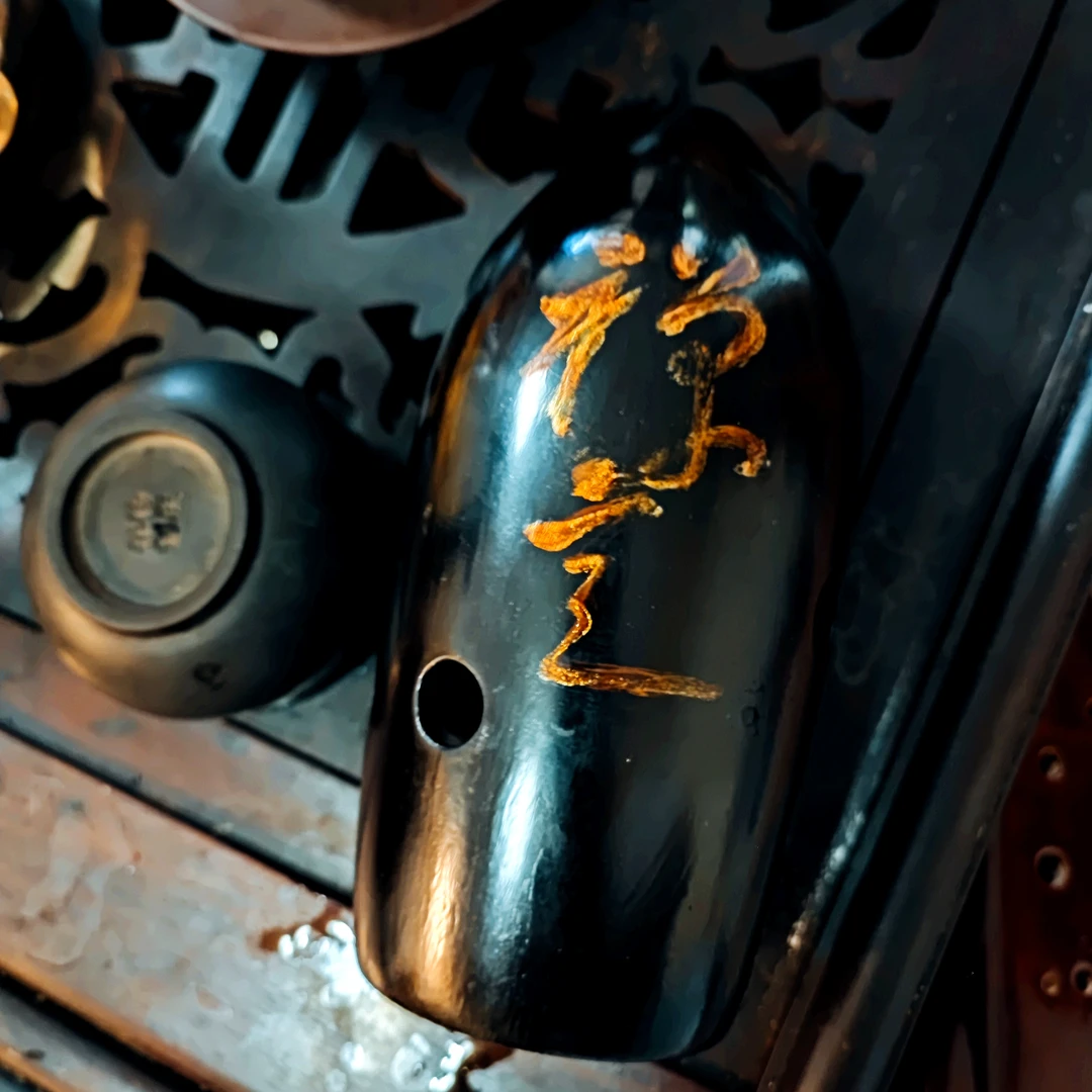 木胎G调手工大漆高音咪十孔埙，西安指法，左起