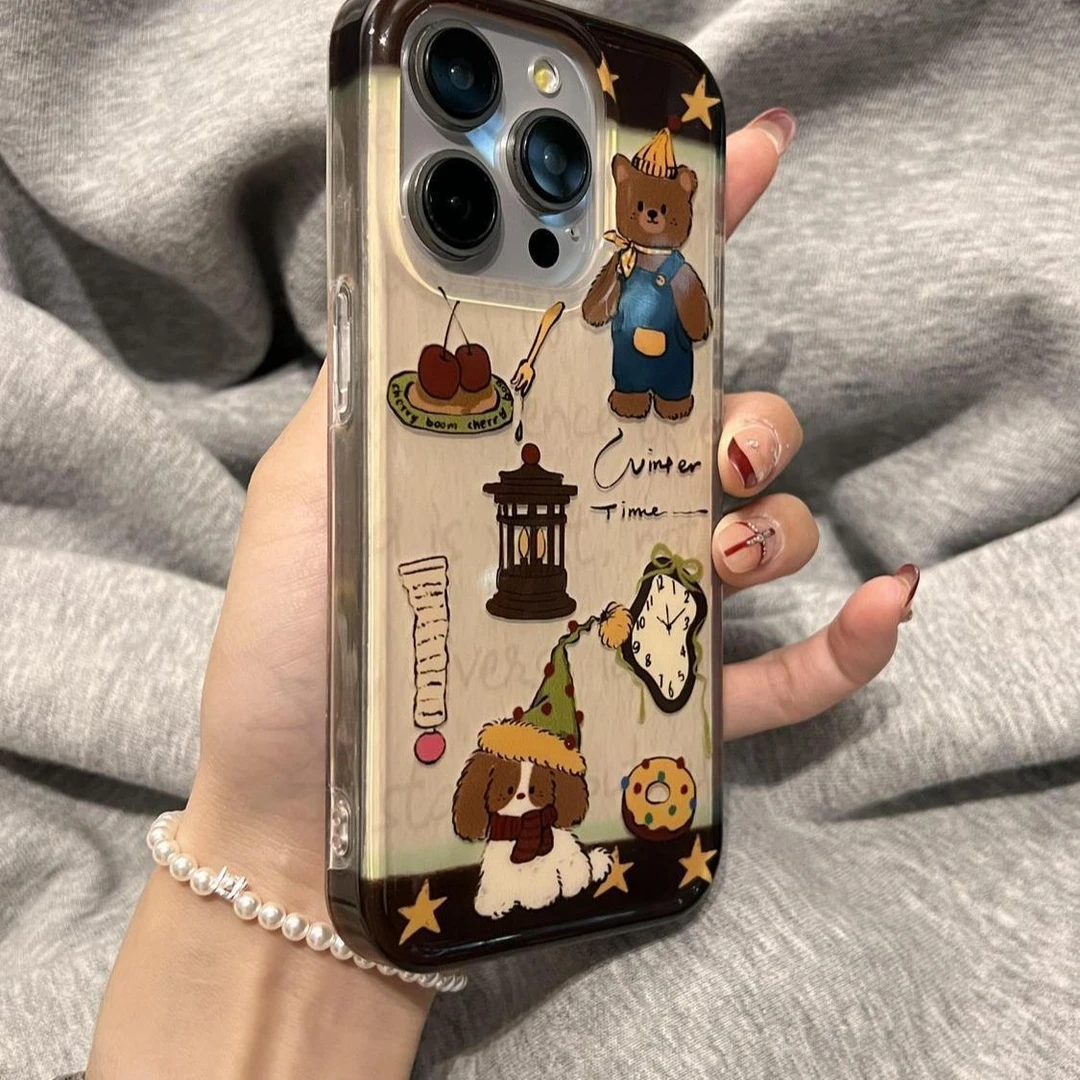 羽纱居家小熊适用苹果16手机壳iphone15华为oppo小米vivo防摔43