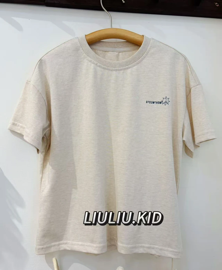 夏季薄款短袖棉感T恤夏款印花圆领