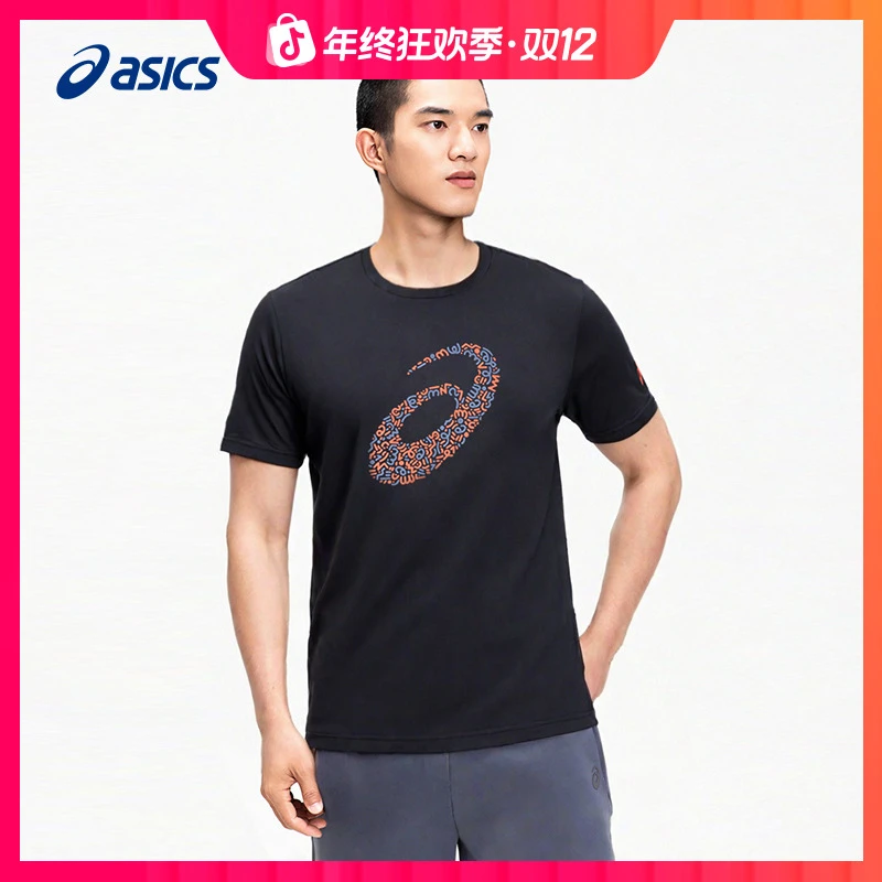 跑者美学ASICS亚瑟士男子透气跑步男式圆领套头舒适运动短袖T恤
