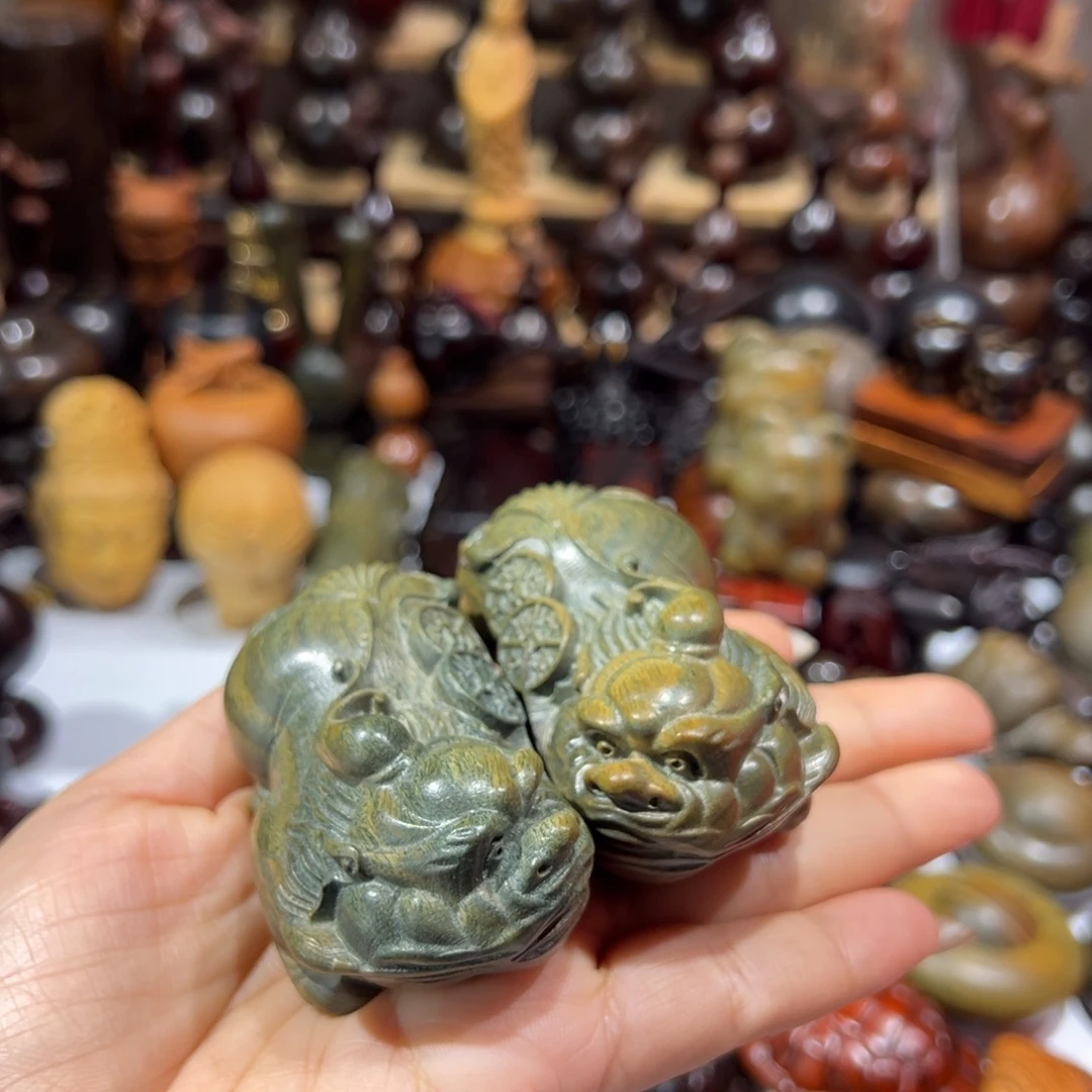香榧木绿檀绿檀貔貅大