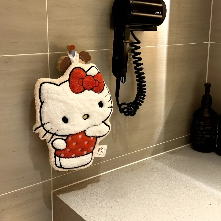 hellokitty擦手巾可爱挂式厚毛巾卫生间厨房浴室超强吸水高颜值LX