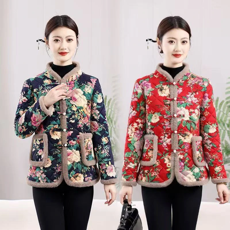 2024国风洋气棉服大花袄