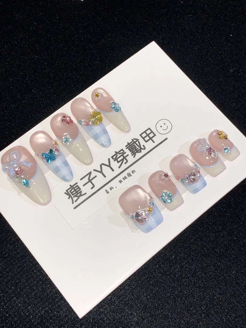 瘦子YY穿戴甲【蓝格格】手工穿戴甲