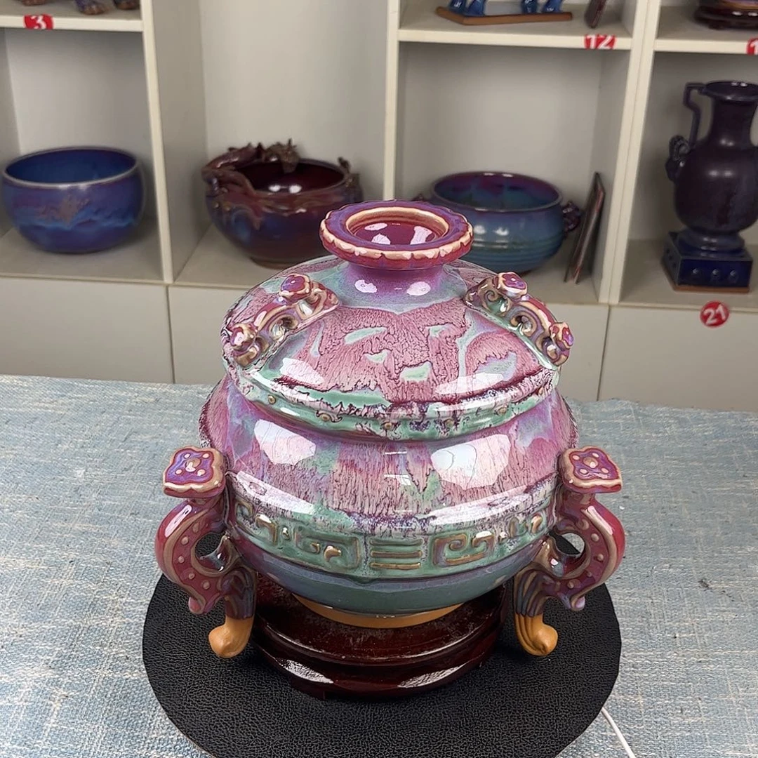 瓷片千秋如意鼎大师作品