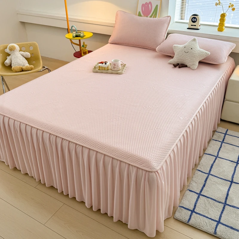 冰豆豆凉席床裙款凉感冰丝席夏季亲肤2025新款夏天可水洗空调软席