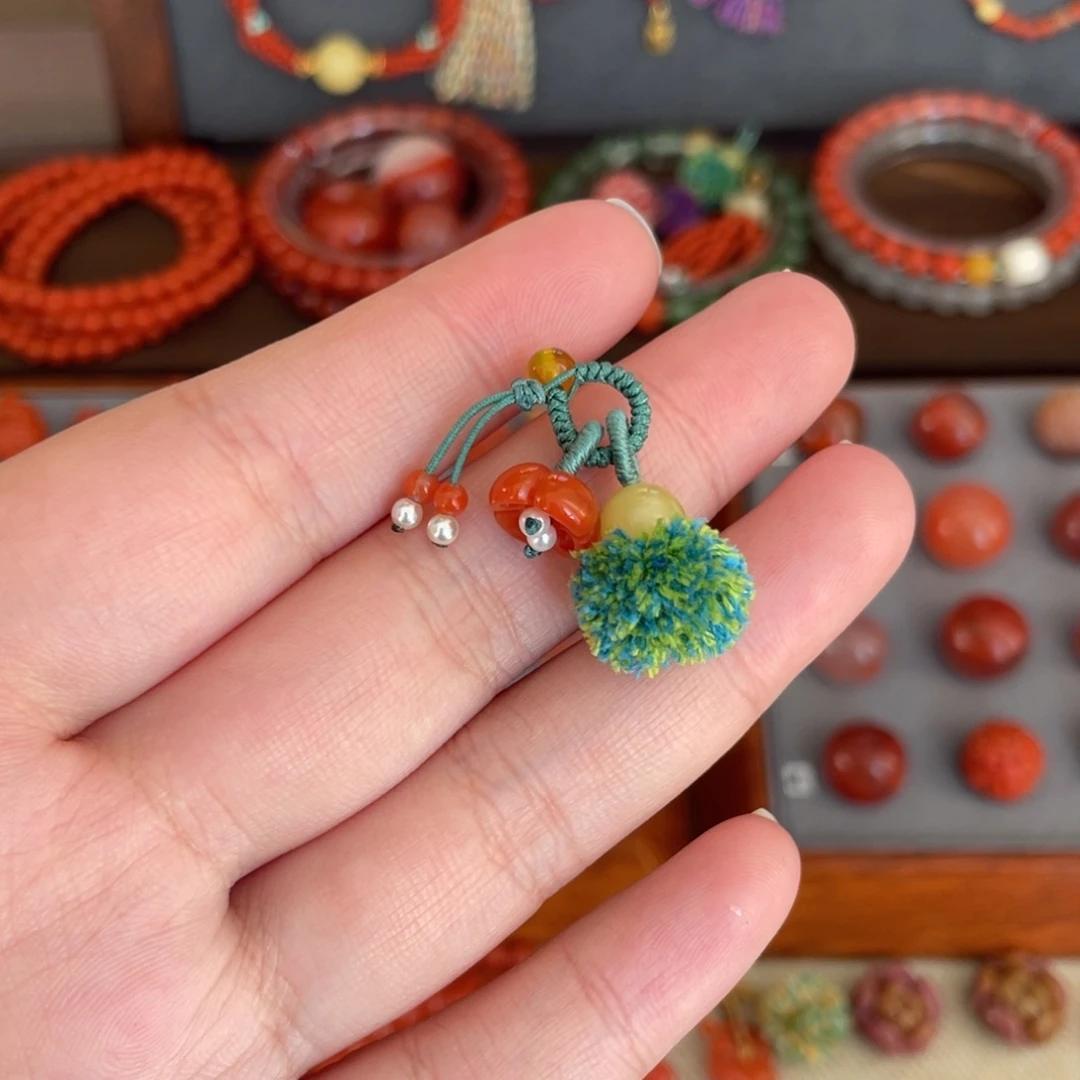 南红玛瑙未镶嵌桂花小毛球