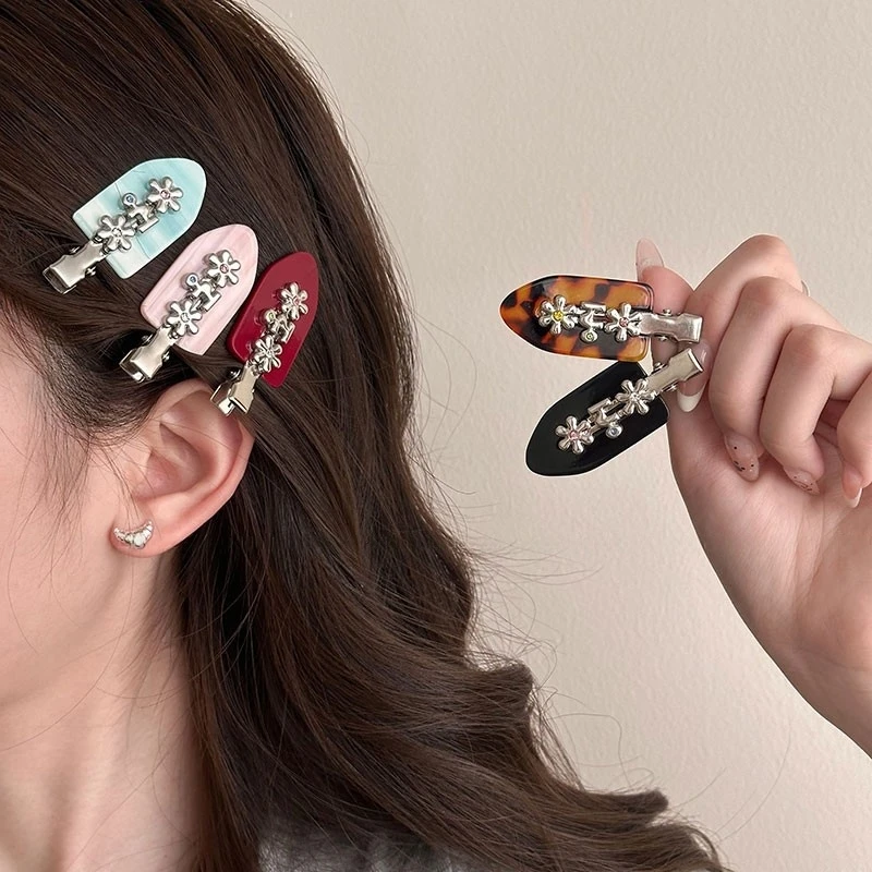 Tagi平替甜酷金属花朵发夹女前额无痕碎发刘海夹侧边夹发卡鸭嘴夹