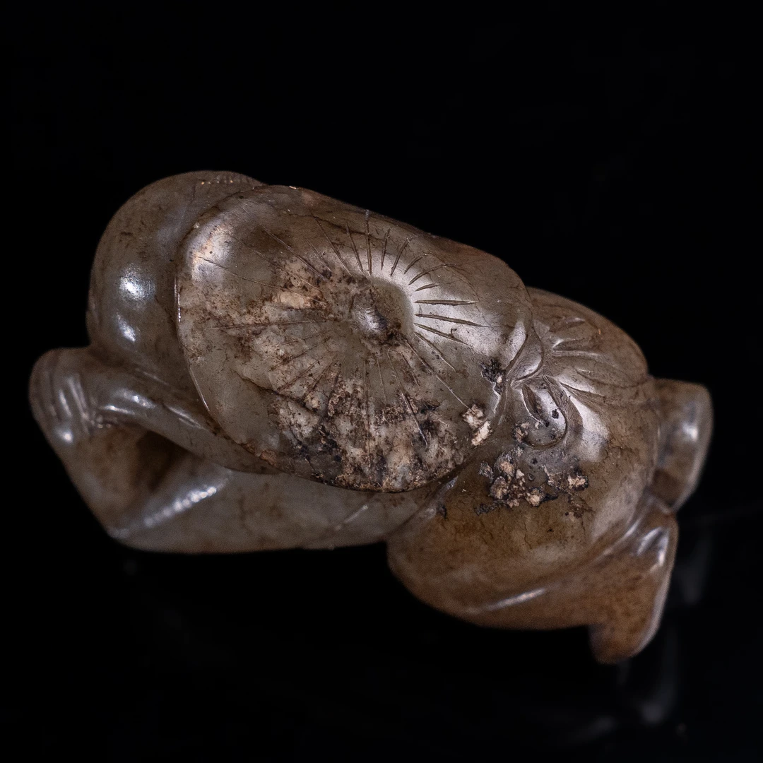 清代和田玉童子把件-NX