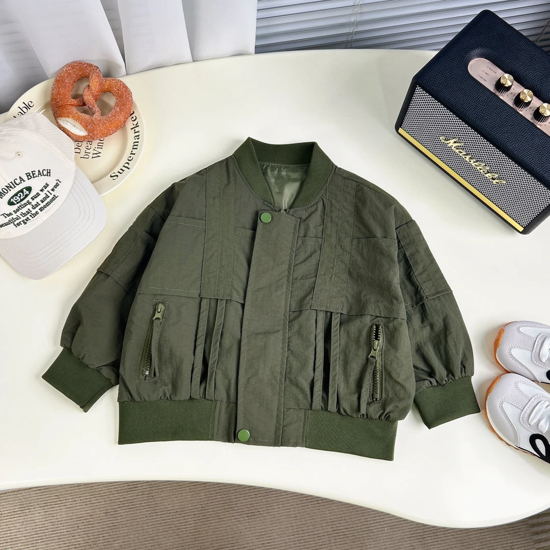 男童工装大口袋外套2024年新款儿童秋装BMQ23286