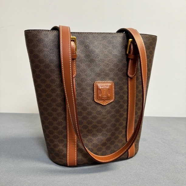 修复品情况【配皮换新】Celine/思琳中古老花水桶菜篮子单肩包