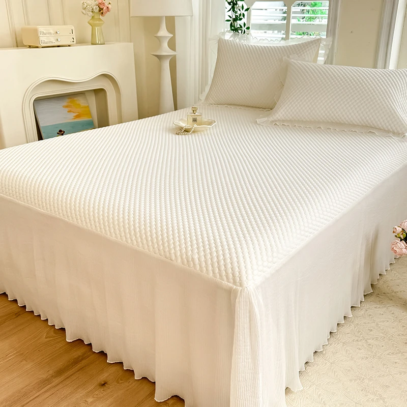 冰豆豆凉席2025新款冰丝床单夏季可机洗空调软席子床笠床罩三件套